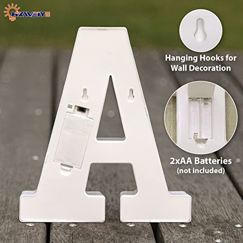 HXWEIYE Light Up Letters A, 8.58 Inch, Warm White-White, Battery Operated