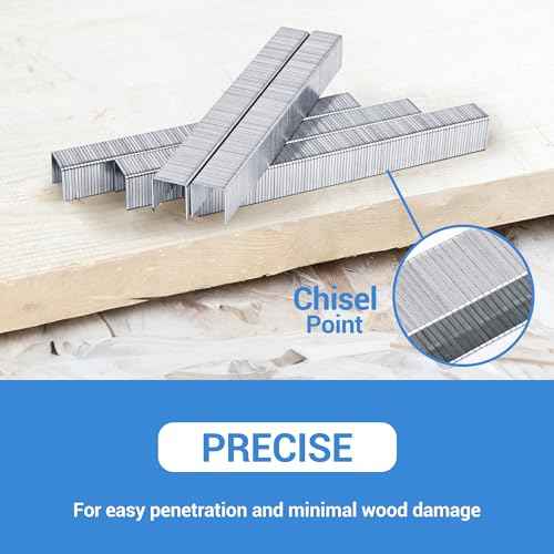 meite Heavy Duty Staples, 1/4 Inch Length T50 Staples for Staple Gun, Galvanized, 20 Gauge 3/8 Inch Crown, Compatible with T50 Staple Gun, Ideal for Upholstery, Construction, Furniture (1,512 Counts)