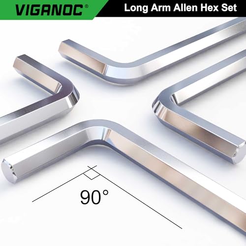 Allen Hex Key Set, 9-Piece, L-Shape, Chrome Vanadium Steel, 1.5-10 mm