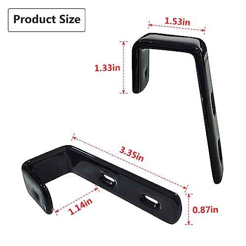 4pcs Iron Bunk Bed Ladder Brackets, PVC Coated Stainless Steel Angled Ladder Hooks Heavy Duty Hardware Utility Hook Loft Bed Hanger (Black)