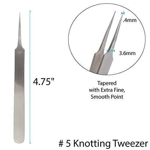 The Beadsmith Knotting Tweezers ? 4.75 inches Long ? Smooth Tapering Tip with a Straight Extra Fine Point ? Made of Stainless Steel - Precision Tool for Crafting and Jewelry Making