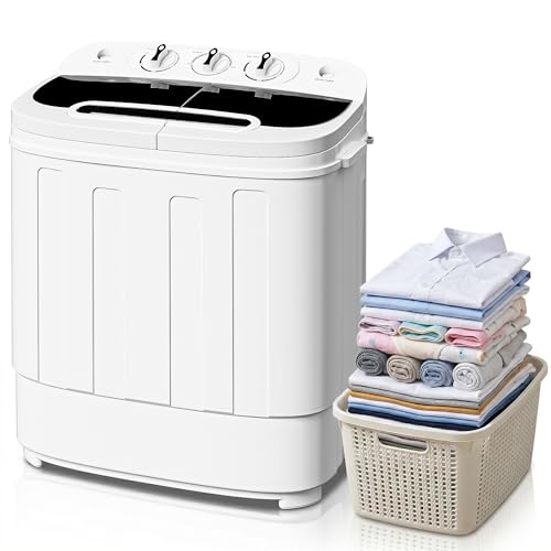 SUPER DEAL Portable Mini Twin Tub Washing Machine 13lb Capacity for Apartments & Camping
