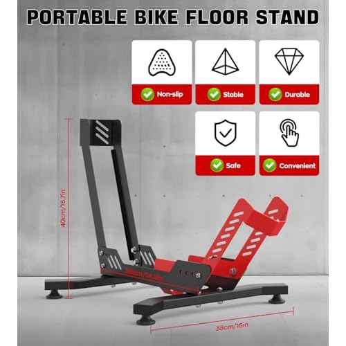 Bike Floor Stand, Portable Bike Storage for Garage - up to 3.5" Tire Wide, MTB & Road Bicycle Floor Stand, Front and Rear Wheel Parking Rack Fit for 26"-29" Bikes