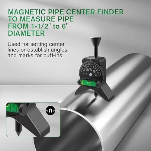 Pipe Center Finder, Pipefitter Tools w/Magnetic Centering Head,