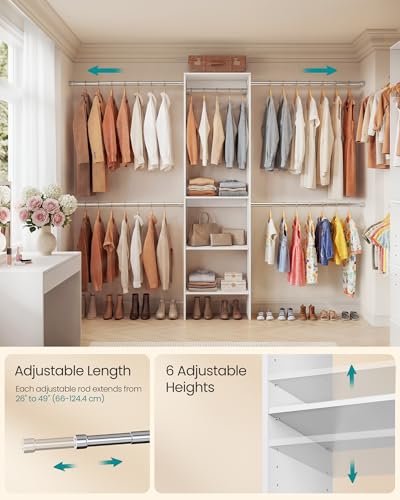 SONGMICS Customizable Walk-In Closet System 4-9.6 FT Modern Organizer
