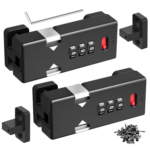 Keyless Cabinet Lock,Cabinet Password Locks with Luminous,3-Digit Combination Door Lock for Drawers, Barn Door, Bathroom, Outdoor, Closet, Fence,Protect Privacy(2PCS,Black)