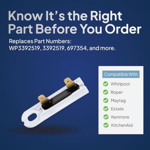 WP3392519 Thermal Fuse 3-Pack for Whirlpool Maytag Kenmore Dryers – Direct-Fit Replacement