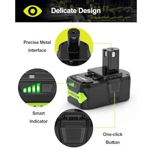 5500mAh Battery Replacement for Ryobi 18V Battery, Compatible with Ryobi Battery P102 P103 P104 P105 P106 P107 P109 P122 and Cordless Power Tools