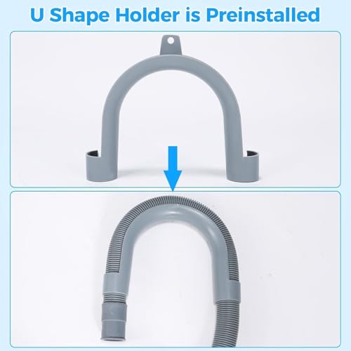 PinkCross 6.5ft Universal Washing Machine Drain Hose Extension, Flexible Corrugated Hose with Clamps