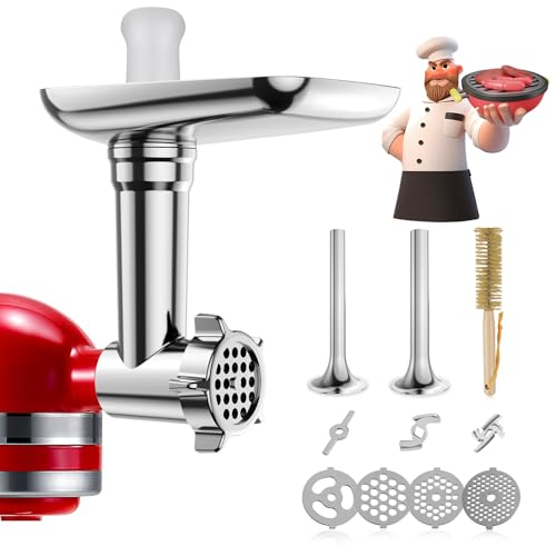 GuanQiao Aluminium & Stainless Steel Metal Food Grinder Attachment for KitchenAid Stand Mixer