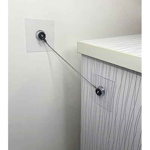 10 inches Stainless Steel Furniture Straps for Baby Proofing, No-Drill Furniture Anchors Earthquake Straps, Prevent Falling and Anti Tip TV Safety Straps, 6 Pcs