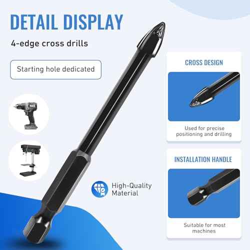 6 PCS Diamond Drill Bits Set for Porcelain, Ceramic, Glass & Tile - Masonry Drill Bit Set for Various Tiles Marble, Includes Cooling Wax for Efficient and Precise Drilling