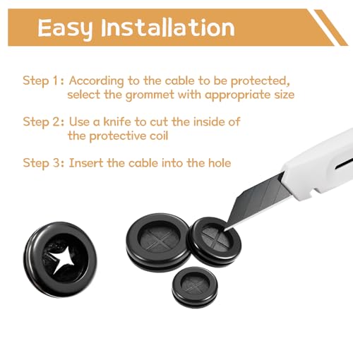44PCS Rubber Grommet Kit 6 Sizes for Wiring, Auto, Electronics - Reusable Storage Box - Variation: 44PCS 6Size