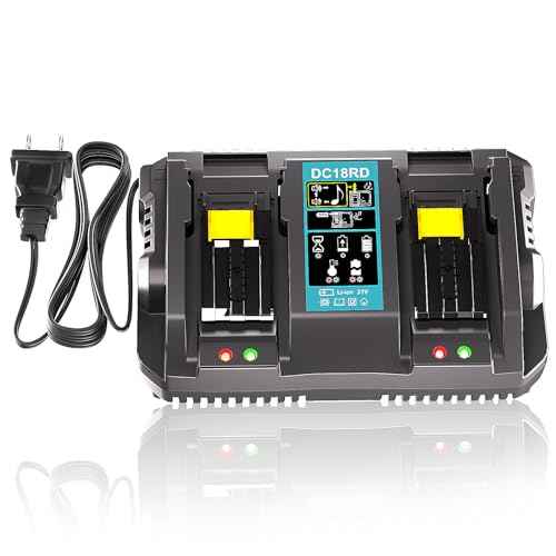 Dual Ports Replacement 14.4V-18V Charger for Makita Battery Charger DC18RC DC18RD DC18RD, Compatible with Makita Battery 18V-14.4V BL1815 BL1820 BL1830 BL1850 BL1860 BL1840 BL1430 BL1415