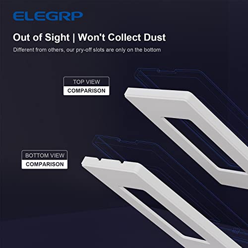 ELEGRP White 2-Gang Screwless Wall Plates 5 Pack - Mid-Size Decorative Cover