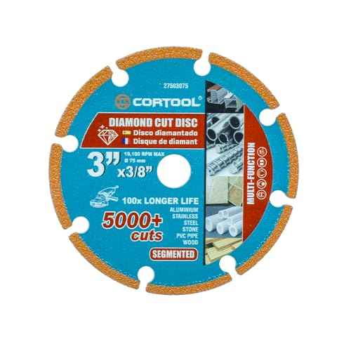 Diamond Cutting Wheel 3 x 3/8 Inch for Metal, Cut Off Wheel with 5000+ Cuts on Rebar, Steel, Iron and INOX 3" Diamond Cutting Discs (Segmented Edge)