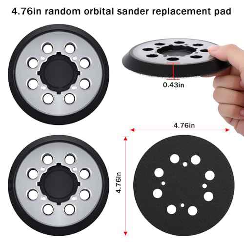1 Pack Sander Replacement Pad for Dewalt, 5-Inch 8 Holes Hook and Loop Aluminum Alloy Orbital Sander Replacement Pad for DWE6421/6421K, DWE6423/6423K, DCW210B, DWE64233, N329079