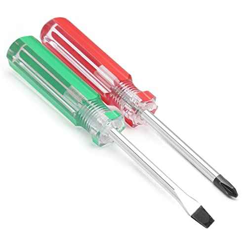 Piutouyar Magnetic Screwdriver Set 2 PCS, 3 Inch Steel Shaft Magnetic 5mm Phillips and Flat Head Tips Screwdriver for Computer Repairing, Automobile Tools and Home Appliances