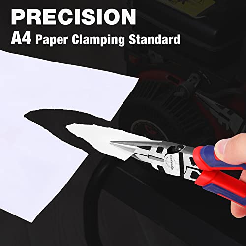 WORKPRO 8-Inch Straight Needle Nose Pliers Heavy-Duty CRV Steel With Wire Cutter