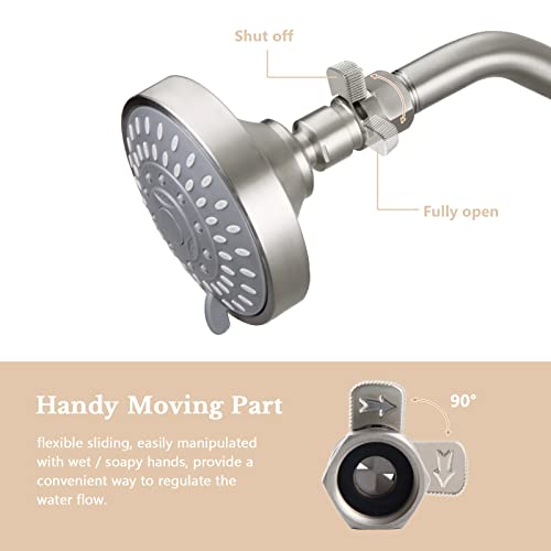 APLusee Brushed Nickel Shower Head Flow Restrictor for Bathroom Shower
