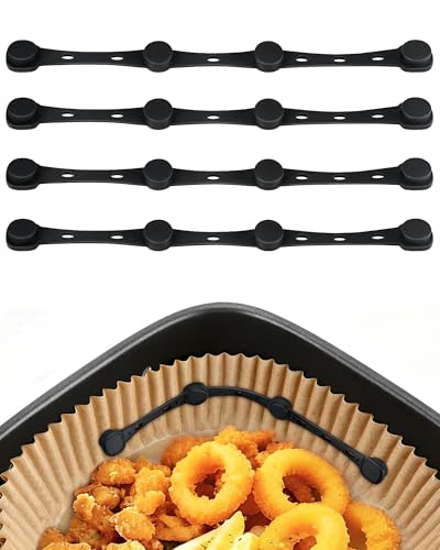 Air Fryer Magnetic Parchment Paper Holders (4 Pcs) - Food-Grade Silicone Mounts