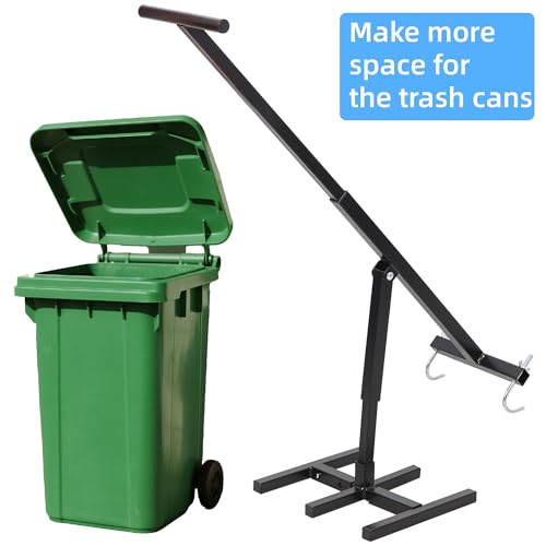 Manual Trash Compactor for 32-170 Gallon Cans - Steel Handle, No-Electric Waste Compacting Tool