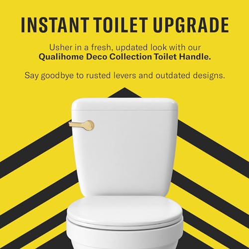 Qualihome Brass Polished Front Mount Toilet Handle Replacement Kit - Heavy-Duty Flush Lever