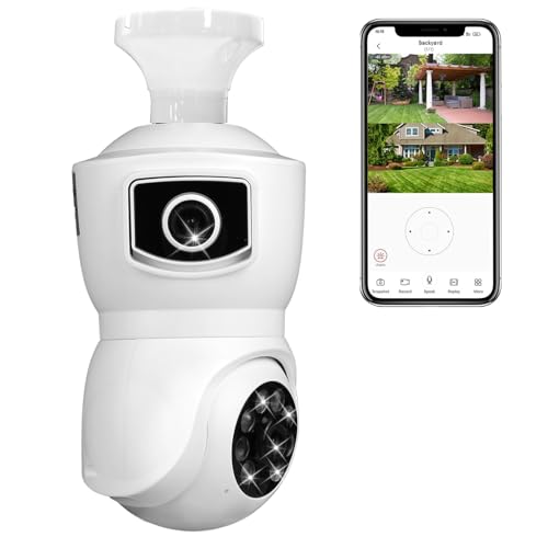 Light Bulb Security Cameras Wireless, 2.4GHz WiFi Light Socket Cam, E27 360¡Æ Light Socket Camera for Home Security, Night Vision, 2-Way Talk, Siren Alarm, Motion Detection