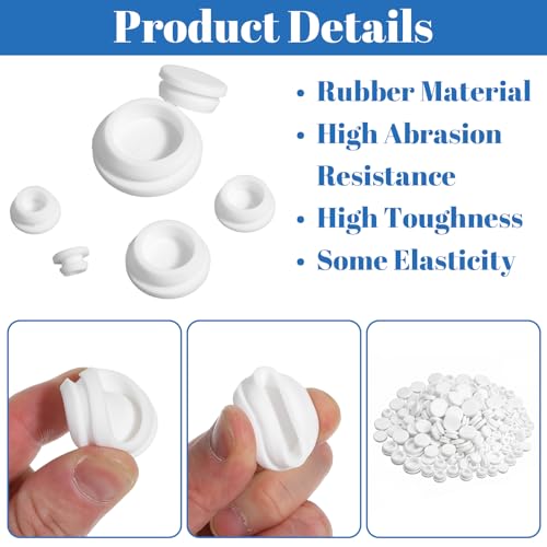 62-Pack Silicone Rubber Hole Plugs Set for Round Drains and Furniture