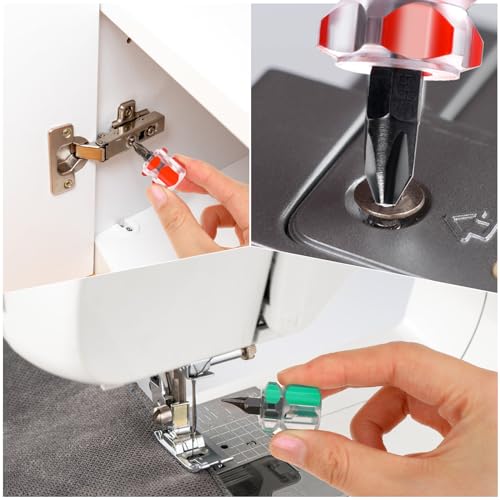 8 Pieces Sewing Machine Screwdriver Sewing Machine Tools Small Stubby Screwdriver with Flat Head and Cross Head for DIY Repairing Sewing Projects