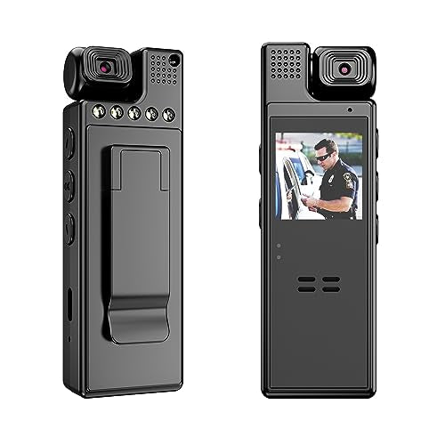64G Body Camera with Video Recording, 1080P HD Police Body Worn Cam with 180¡Æ Rotatable Lens, Night Vision, and 6 Hours Battery Life for Daily Records, Delivery/Serving Jobs