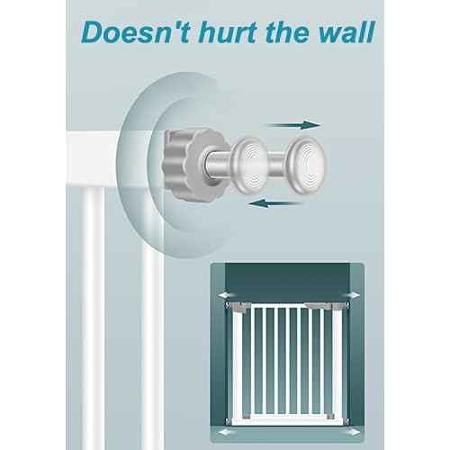 4Pcs Universal Baby Gate Threaded Spindle Rod, M8 (8mm) Replacement Bolt Part for Pet Pressure Mounted Safety Gates, Extra Long Baby Tension Gate Extender (White)