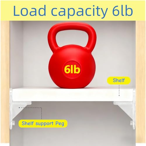 Laoha 1 Inch x 0.5 Inch x 1/4 Inch Plastic Shelf Pegs, 20PCS Support & Clips for Cabinets & Bookcases