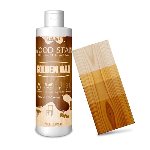 Vividye Golden Oak Water-Based Wood Stain 8.5oz for Indoor & Outdoor Furniture