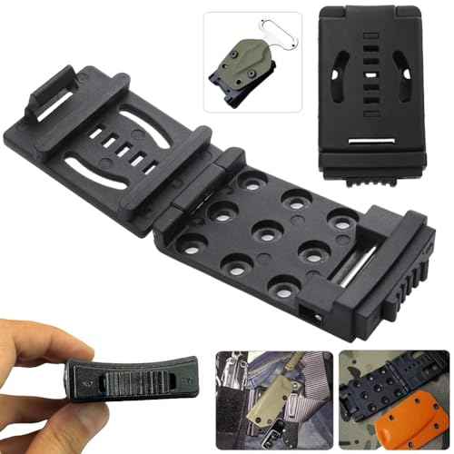 2 Pack Knife Belt Clip Sheath Lock Grip Clamp with Mount Screws Locking System Bracket Attachemnt Holder for Kydex Knives Sheaths Blades Holster Mag Pouches Tactical EDC Tool Camping