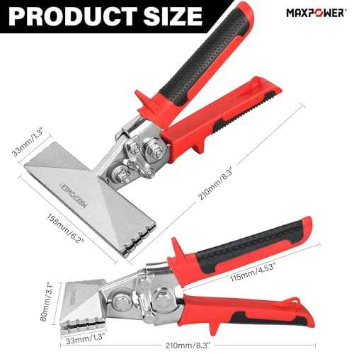 MAXPOWER Sheet Metal Hand Seamer, 3-inch and 6-inch Straight Jaw Sheet Metal Bender Tools with Ergonomic Handle, 2-Pack Metal Bending Tools