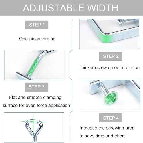 Woodworking C-Clamp, 2PCS Stainless Steel Heavy Duty Clamps for Welding, Wide Jaw 2" Desk Bench Dog Hole Clamp for Wood Edge Clamps