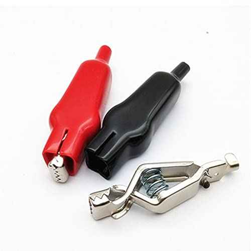 20A Insulated Alligator Clips Electric Circuit Test Testing Crocodile Clamps (4 Red+4 Black)8 Pack