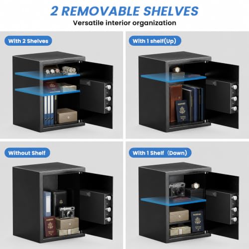 Mitlvge 17.55'' Home Safe Box with Digital Keypad, 3.2 Cu Ft, Fireproof & Pry-Proof Safe - Basic Model