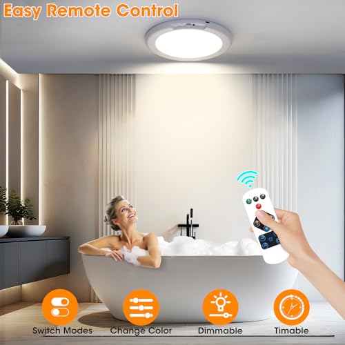 Gotopceed Rechargeable Motion Sensor Ceiling Light 3 Color Temperatures 1 Pack