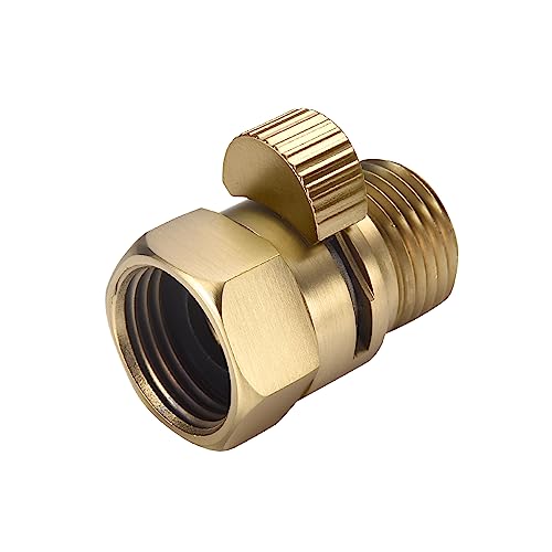 ChuangTim Brushed Gold 1/2" NPT Shower Flow Control Valve with Shut Off Brass Regulator