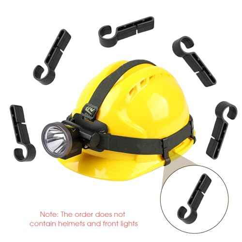 52 Pcs Hard Hat Clips for Headlamp - LED Light Helmet Clips - Easily Mount Headlamp on Narrow-Edged Helmet - Anti-Slip Stable