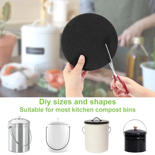 ddLUCK 7.25" Charcoal Filters for Compost Bins, 0.4" Thick, 6 Pack
