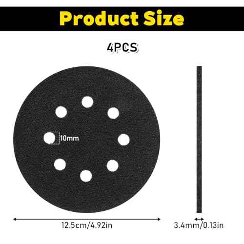 4 Pcs 5 inch 8 Hole Hook and Loop Pad Interface 5¡± Orbital Sander Pad for 5 inch Orbital Sander Multi Hole Pads Protector Extends The Backing pad¢¥s Lifetime for Random Orbitals Sanders Pads