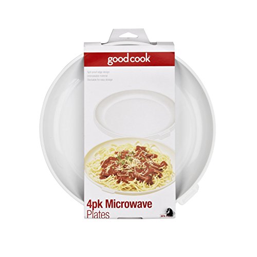GoodCook Small Microwave Plates - Set of 4, Stay-Cool Lightweight Nesting