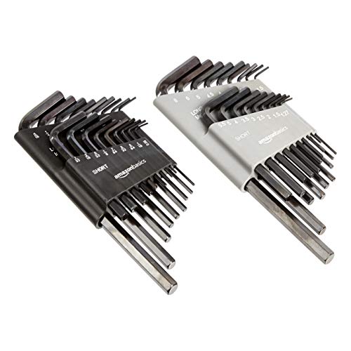 Black 36-Piece Allen Wrench Set with Long Arm, SAE & Metric | Chrome Vanadium Steel