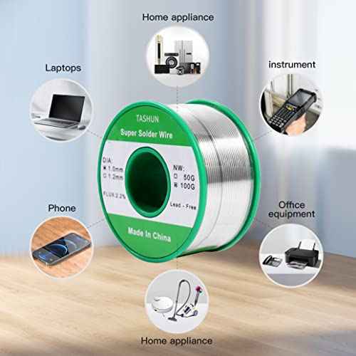 Solder Wire Great Solder Sn99.3 Cu0.7 with Less Smoke, Less Residue, Flow Well and Strong Solder Joints for Electrical Soldering. 0.6,0.8.1.0,1.2mm / 0.22lb (1, 1.0mm 50g)