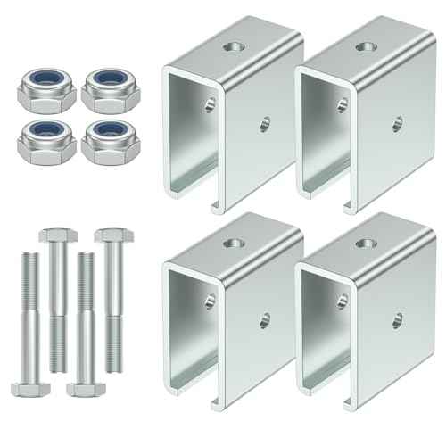 SKTREX Strut Channel Connector Extend Bracket Connection for 1-5/8" Wide and 1-5/8" Height Strut Channel (4 Count, Steel, Silver, Wall Mount)