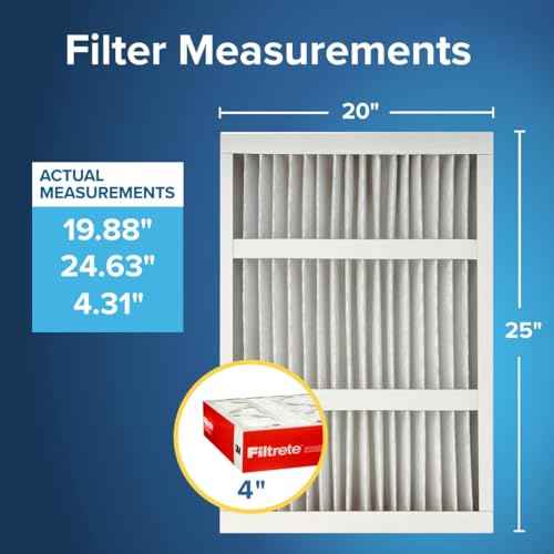Filtrete 20x25x4 AC Furnace Air Filter, MPR 1000, MERV 11, Fits Honeywell & AprilAire Space-Gard, Allergen Defense, Electrostatic Air Cleaning Filter, 4-Pack (actual size 19.88 x 24.63 x 4.31)