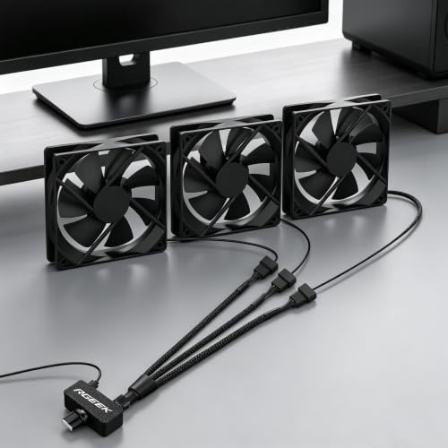 RGEEK 4-Pin PWM Fan Controller for PC with USB Power & Speed Adjustment